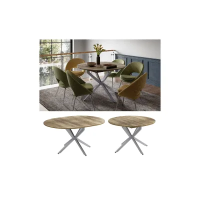 Vicco Esstisch Loyd Eiche rustikal Grau 120 x 76,5 cm ausziehbar