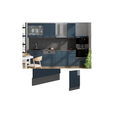 Vicco Geschirrspülerblende Fame-Line Anthrazit Dunkelblau Hochglanz 45 cm ohne Arbeitsplatte