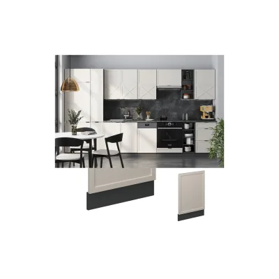 Vicco Geschirrspülerblende Fame-Line Anthrazit Grau-Beige gerahmt 45 cm ohne Arbeitsplatte