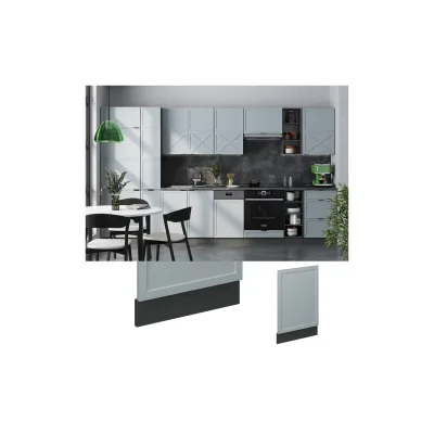 Vicco Geschirrspülerblende Fame-Line Anthrazit Hellblau-Grau gerahmt 45 cm ohne Arbeitsplatte