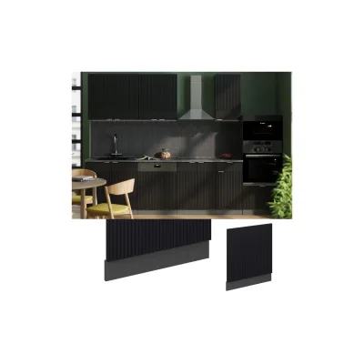 Vicco Geschirrspülerblende Fame-Line Anthrazit Schwarz gestreift 60 cm ohne Arbeitsplatte