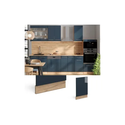 Vicco Geschirrspülerblende Fame-Line Eiche Dunkelblau Hochglanz 45 cm ohne Arbeitsplatte
