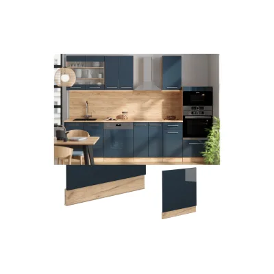 Vicco Geschirrspülerblende Fame-Line Eiche Dunkelblau Hochglanz 60 cm ohne Arbeitsplatte