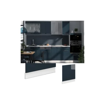 Vicco Geschirrspülerblende Fame-Line Weiß Dunkelblau Hochglanz 60 cm ohne Arbeitsplatte