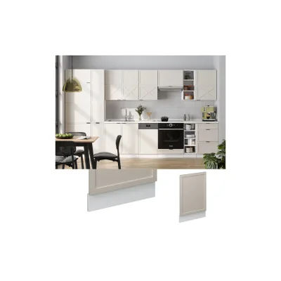 Vicco Geschirrspülerblende Fame-Line Weiß Grau-Beige gerahmt 45 cm ohne Arbeitsplatte