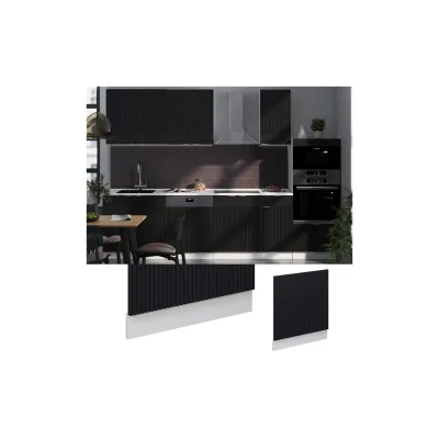 Vicco Geschirrspülerblende Fame-Line Weiß Schwarz gestreift 60 cm ohne Arbeitsplatte