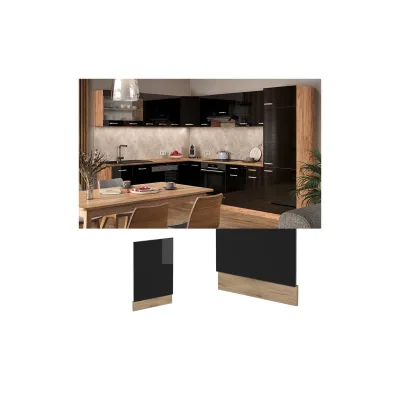 Vicco Geschirrspülerblende Küchenmöbel R-Line Solid Eiche Schwarz 45 cm modern