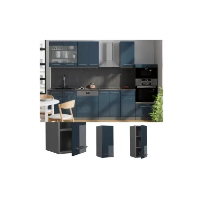 Vicco Hängeschrank Fame-Line Anthrazit Dunkelblau Hochglanz 30 cm