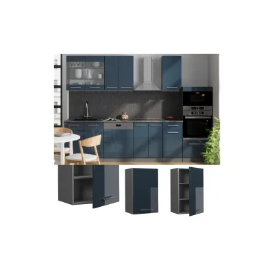 Vicco Hängeschrank Fame-Line Anthrazit Dunkelblau Hochglanz 45 cm