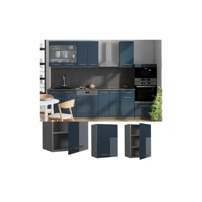 Vicco Hängeschrank Fame-Line Anthrazit Dunkelblau Hochglanz 50 cm