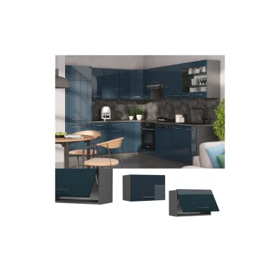 Vicco Hängeschrank Fame-Line Anthrazit Dunkelblau Hochglanz 60 cm flach