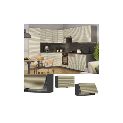 Vicco Hängeschrank Fame-Line Anthrazit Eiche gefräst 60 cm flach