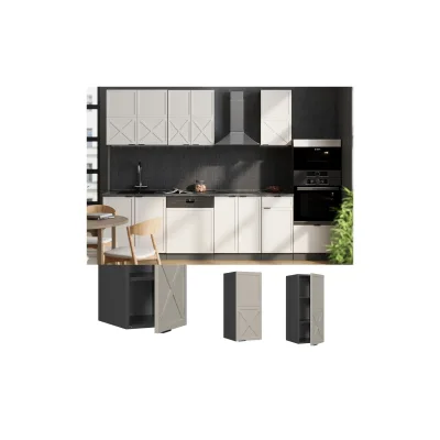 Vicco Hängeschrank Fame-Line Anthrazit Grau-Beige gerahmt 30 cm