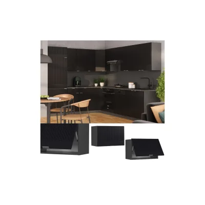 Vicco Hängeschrank Fame-Line Anthrazit Schwarz gestreift 60 cm flach