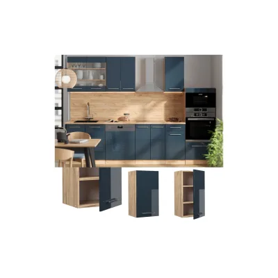 Vicco Hängeschrank Fame-Line Eiche Dunkelblau Hochglanz 40 cm