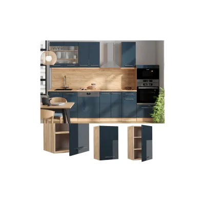 Vicco Hängeschrank Fame-Line Eiche Dunkelblau Hochglanz 45 cm