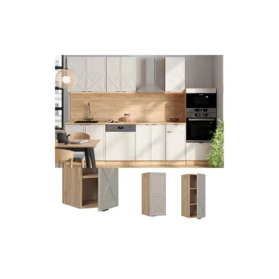 Vicco Hängeschrank Fame-Line Eiche Grau-Beige gerahmt 30 cm