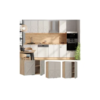 Vicco Hängeschrank Fame-Line Eiche Grau-Beige gerahmt 60 cm