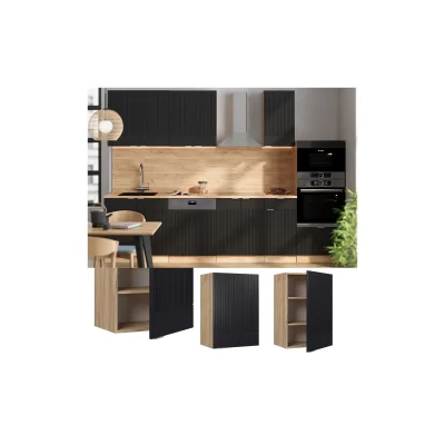 Vicco Hängeschrank Fame-Line Eiche Schwarz gestreift 50 cm