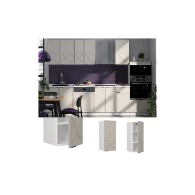 Vicco Hängeschrank Fame-Line Weiß Grau-Beige gerahmt 30 cm