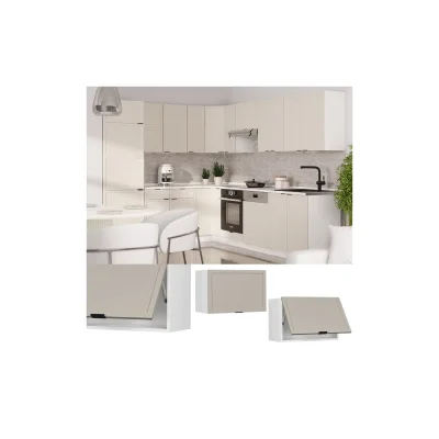 Vicco Hängeschrank Fame-Line Weiß Grau-Beige gerahmt 60 cm flach