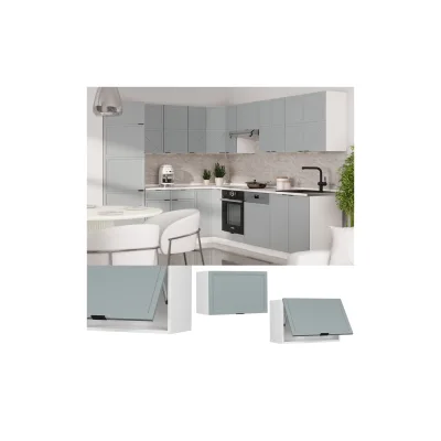 Vicco Hängeschrank Fame-Line Weiß Hellblau-Grau gerahmt 60 cm flach