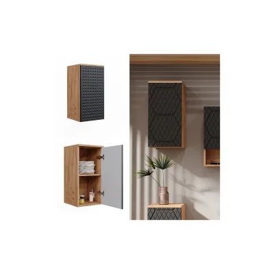 Vicco Hängeschrank Irma Eiche Anthrazit 30 x 59 cm 2 Fächer Badezimmer