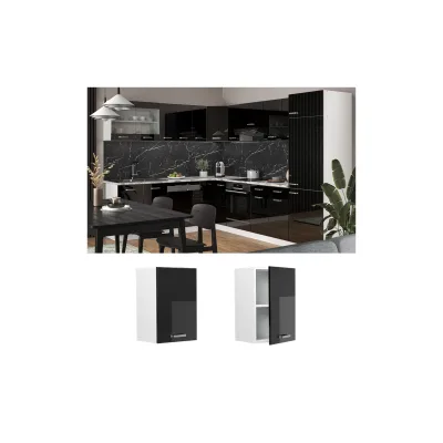 Vicco Hängeschrank Küchenschrank R-Line Solid Weiß Schwarz 40 cm modern