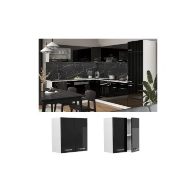 Vicco Hängeschrank Küchenschrank R-Line Solid Weiß Schwarz 60 cm modern