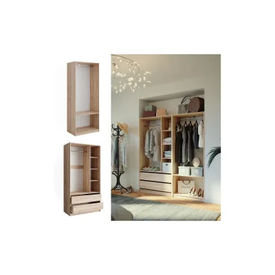 Vicco Kleiderschrank Elmo Sonoma 80 x 200 cm Set mit 2 Teile