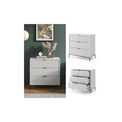 Vicco Kommode Eliza Weiß 80 x 81,2 cm mit 3 Schubladen