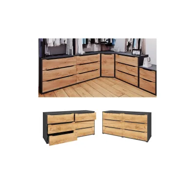 Vicco Kommode Ruben 160 x 78 cm Anthrazit Eiche Anrichte