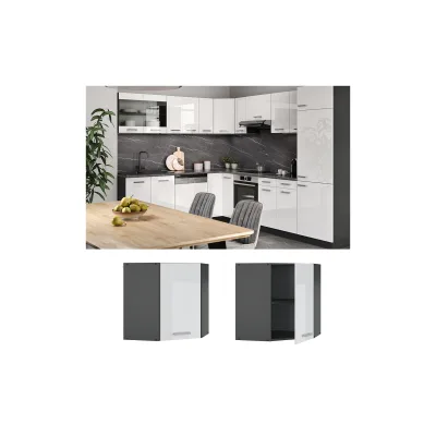 VICCO Küchenschrank Hängeschrank Eckhängeschrank 57 cm R-Line Anthrazit