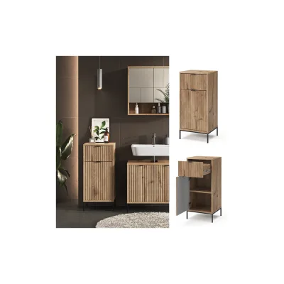 Vicco Midischrank Eliza Viking Oak 40 x 87 cm mit Tür und Schublade