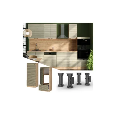 Vicco Mikrowellenschrank Fame-Line Eiche gefräst 60 cm mit Schublade & Tür