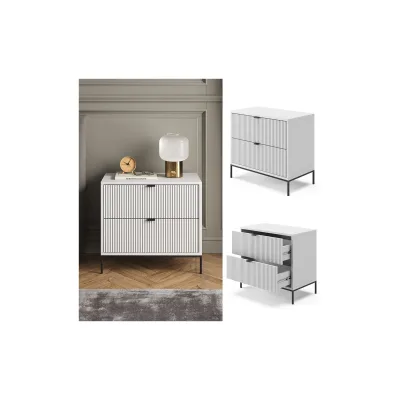 Vicco Nachttisch Eliza Weiß 66 x 60 cm mit 2 Schubladen
