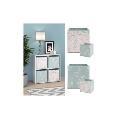 Vicco Raumteiler Würfelregal Standregal Tetra Weiß Faltbox Wohnzimmer Regal 73x72 cm modern Ablage 4 Fächer Dekoregal Ordnerregal Aufbewahrung
