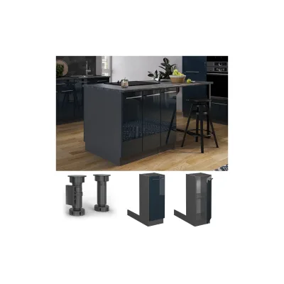 Vicco Regalinselunterschrank Fame-Line Anthrazit Dunkelblau Hochglanz 30 cm