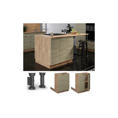Vicco Regalinselunterschrank Fame-Line Eiche gefräst 60 cm
