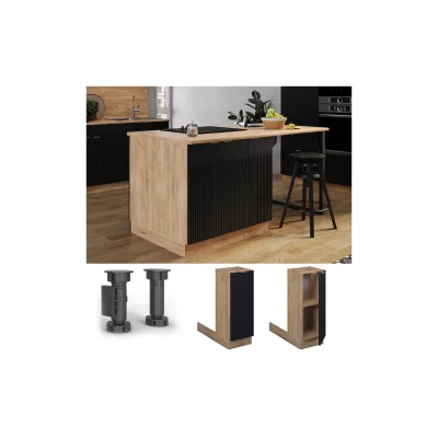 Vicco Regalinselunterschrank Fame-Line Eiche Schwarz gestreift 30 cm