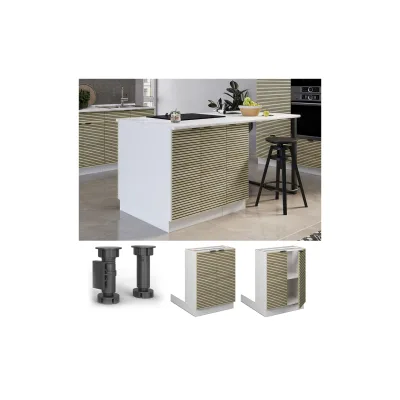 Vicco Regalinselunterschrank Fame-Line Weiß Eiche gefräst 60 cm