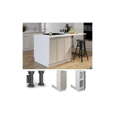 Vicco Regalinselunterschrank Fame-Line Weiß Grau-Beige gerahmt 30 cm