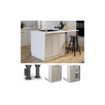 Vicco Regalinselunterschrank Fame-Line Weiß Grau-Beige gerahmt 60 cm