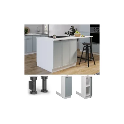 Vicco Regalinselunterschrank Fame-Line Weiß Hellblau-Grau gerahmt 30 cm