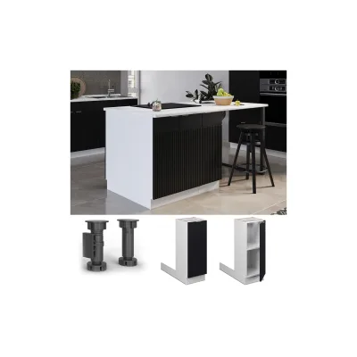 Vicco Regalinselunterschrank Fame-Line Weiß Schwarz gestreift 30 cm