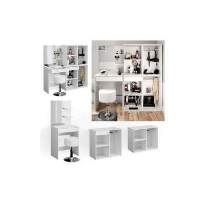 Vicco Schminktisch Frisiertisch Schminkkommode Isabelle + Hocker Beistellschrank