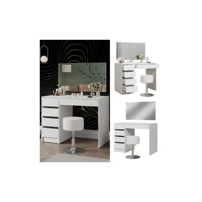 Vicco Schminktisch Thalia Weiß Hochglanz 100 cm mit Hocker