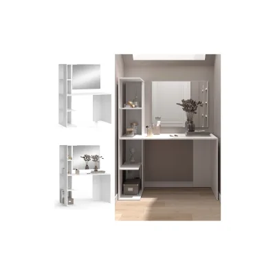 Vicco Schminktisch Tower Weiß 122 x 55 cm mit Spiegel