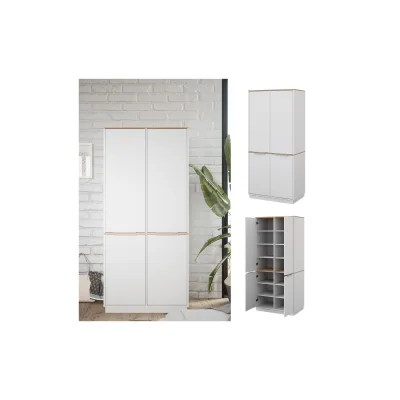 Vicco Aktenregal Weiß, Sonoma Eiche 82x179x50 cm