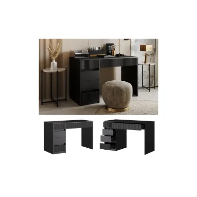 Vicco Schreibtisch Omira Schwarz 120 x 55 cm mit 5 Schubladen